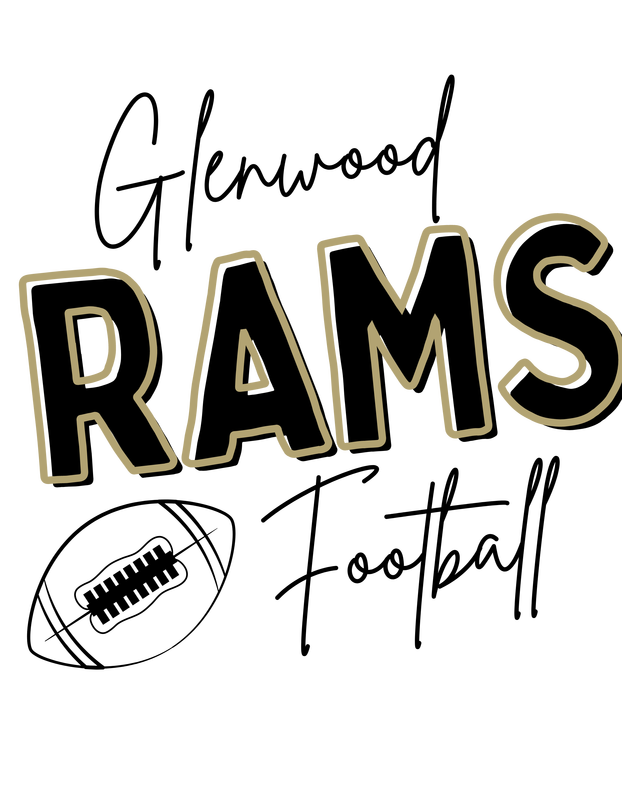 Rams Football - Black writing